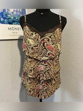 Y2K Venezia Brown Layered Tank Top